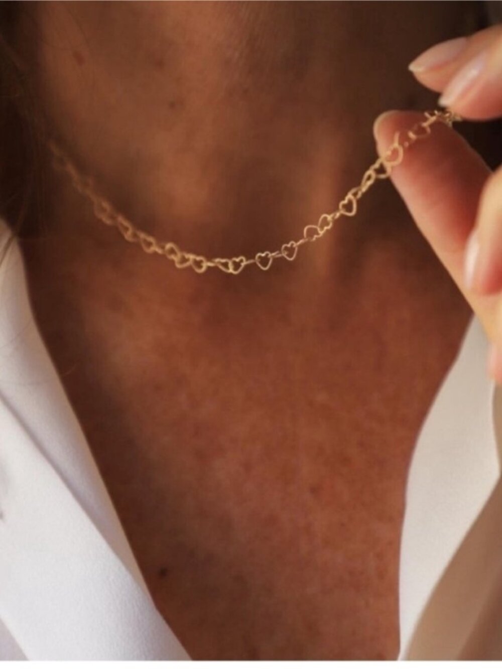 New! 18K Gold Plated Heart Chain Necklace NWOT